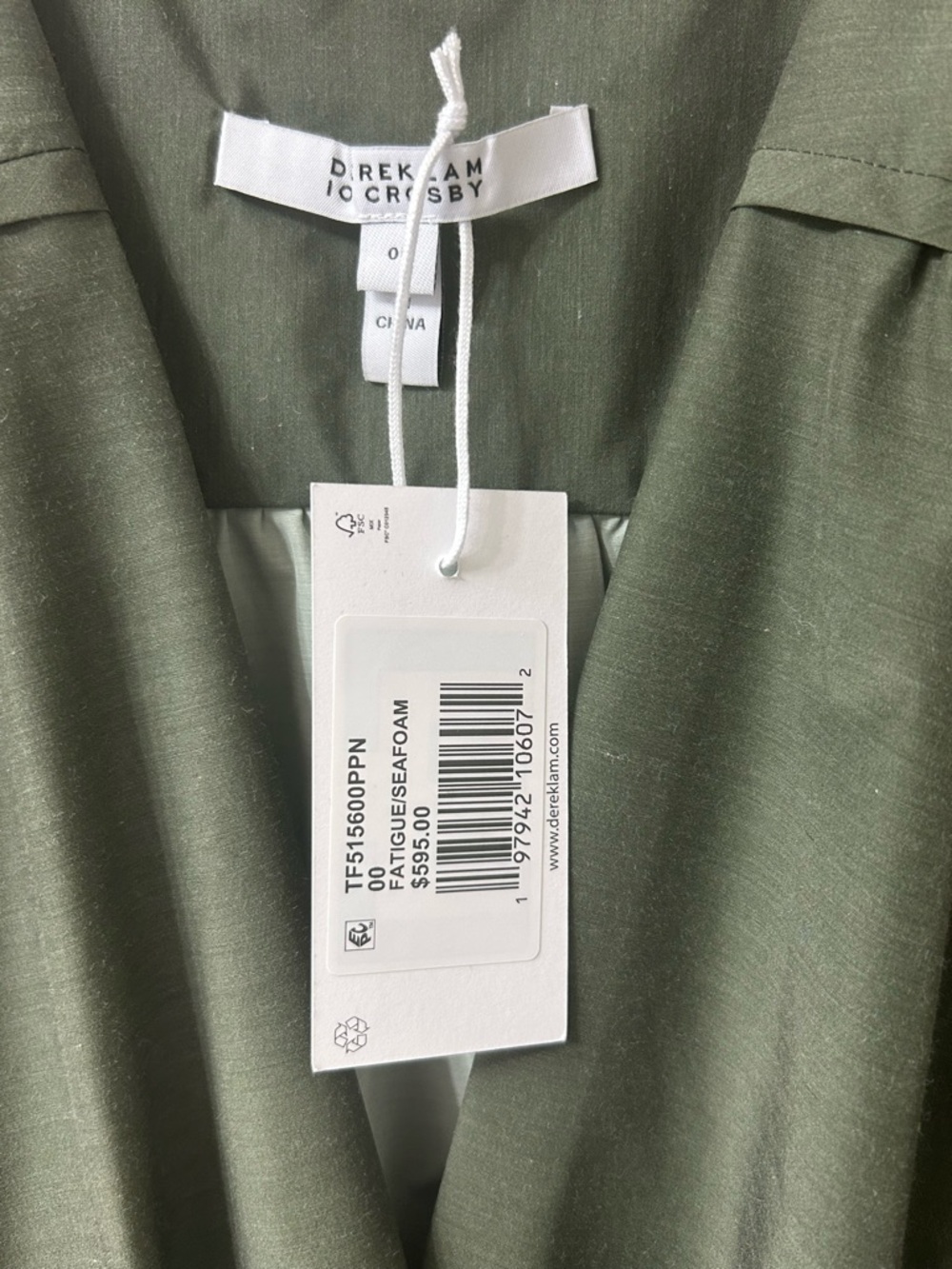 A-Line Green V Neck Maxi Dress Derek Lam 10 Crosby NWT Nara - Picture 6 of 12